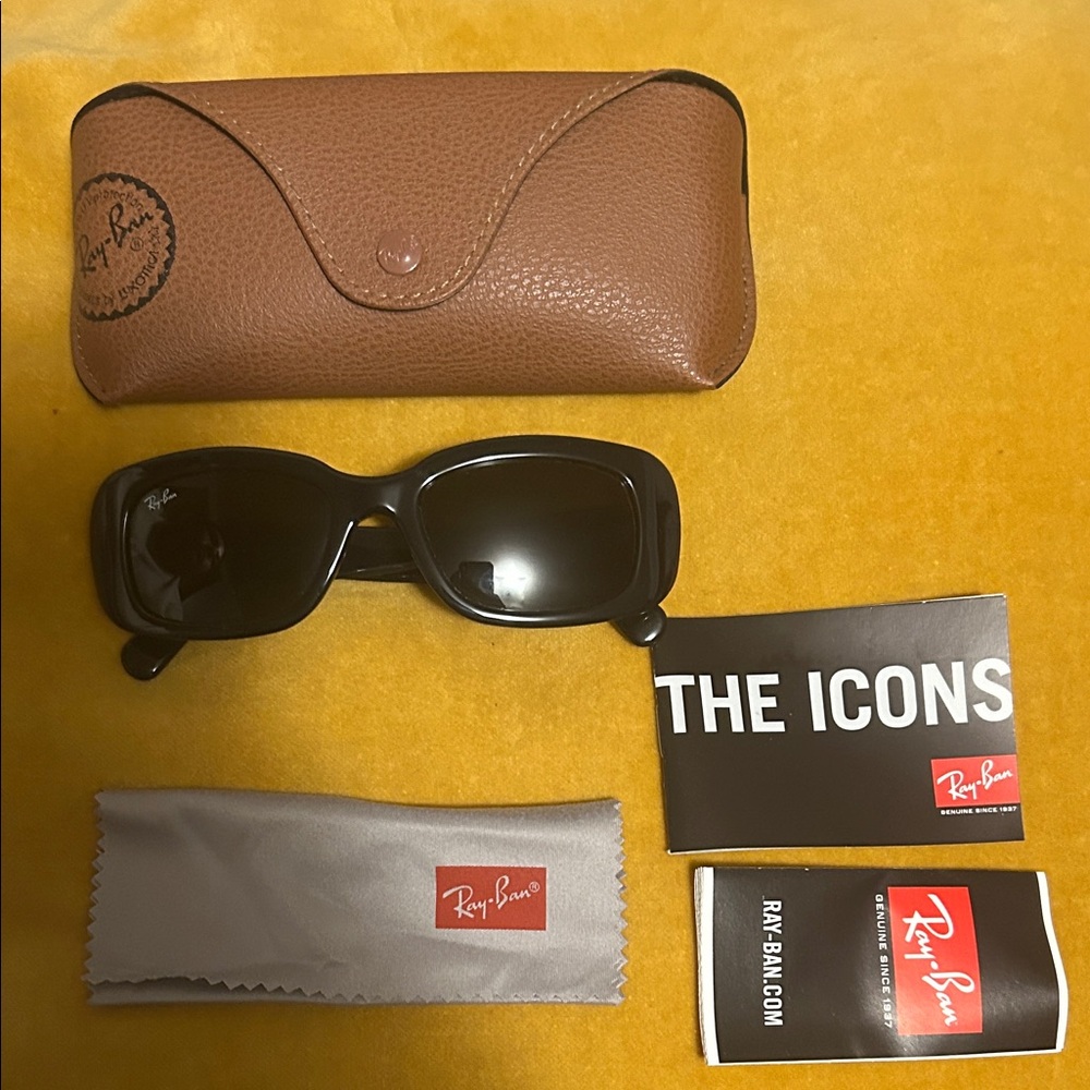 Ray-Ban Women's Black Sunglasses with Brown Case